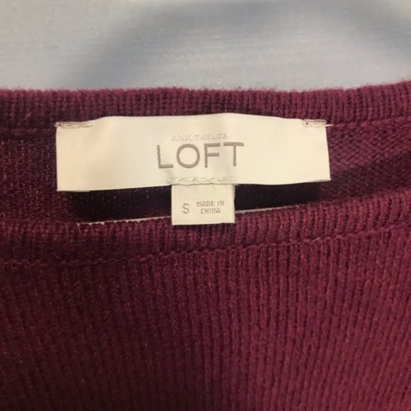 -AnnTayor LOFT RIbbed Red Mixed Media Knit Sweater - Picture 4 of 6